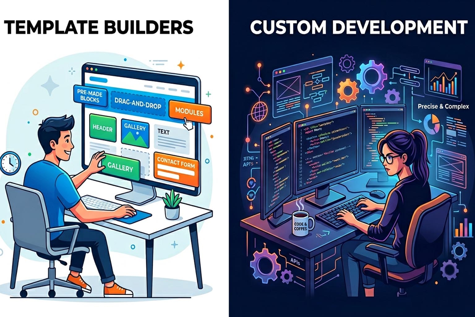 Template-Based Website Builders vs Custom Development